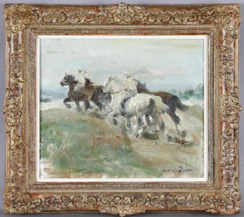 Otto Dill (Neustadt / W. 1884-1957 Bad Dürkheim) Ritt zur Schwemme, 1950, Öl auf Leinwand, Schätzpreis:	900 EUR