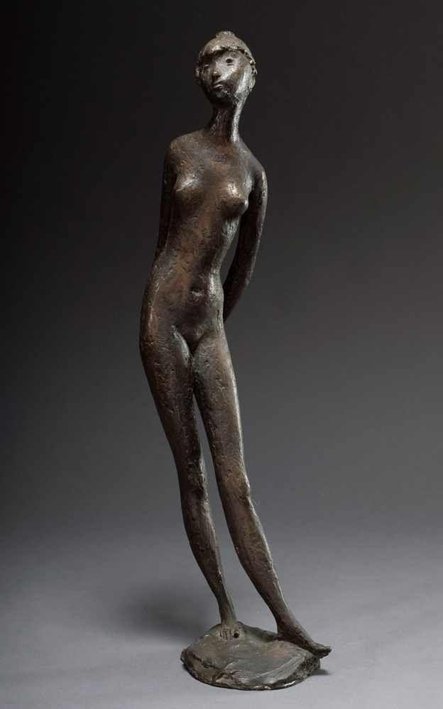 Pasch, Clemens (1910-1985) Bronze "Jeune fille debout" 1952, an der Plinthe sign., H. 61,5cm, WVZ 24