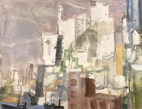 Rudolf Hradil Hudson River, New York Aquarell, 2000