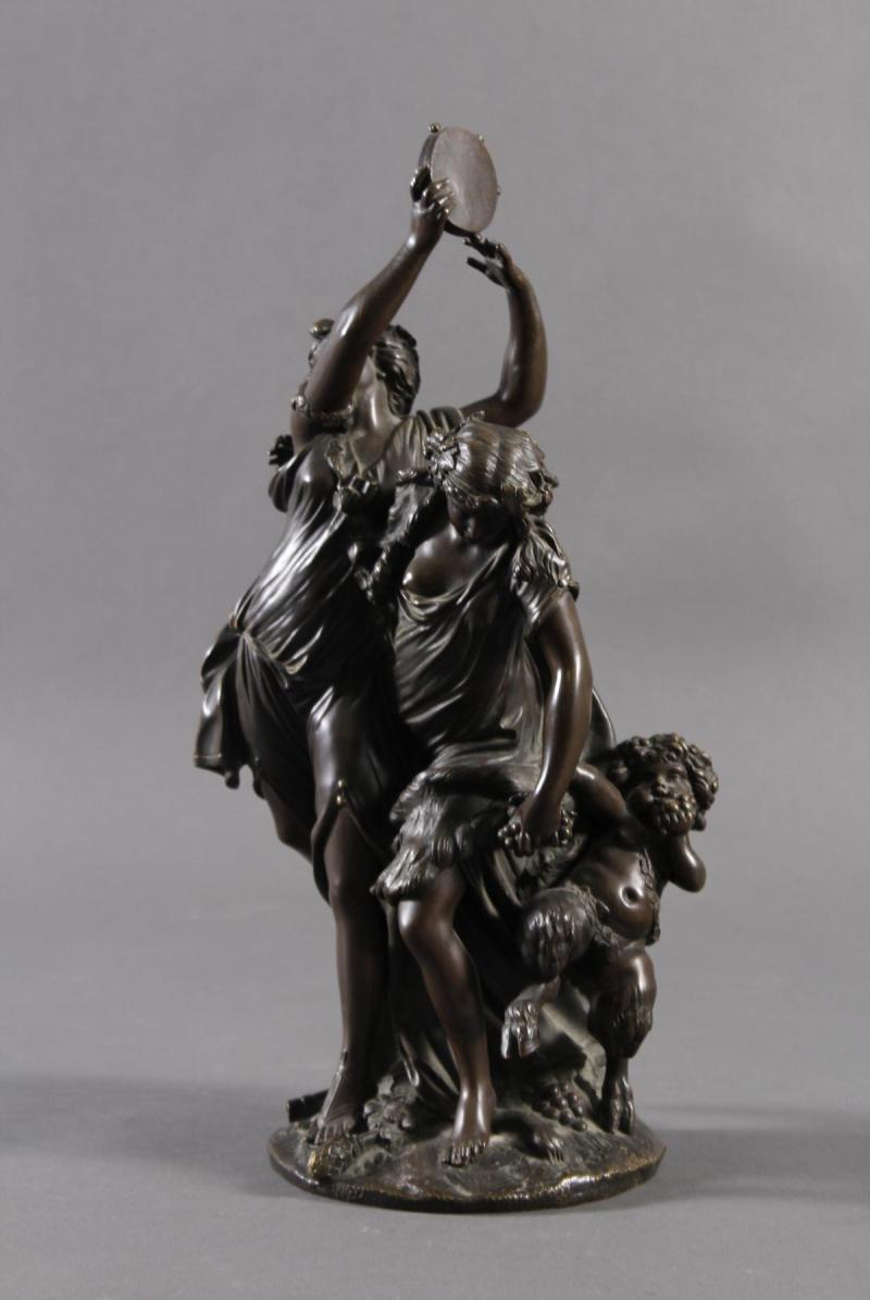 Allegorische Bronzegruppe, Bachantinen mit jungen Satyr, Frankreich 18./19. Jahrhundert Ausruf: 1.200,00 €