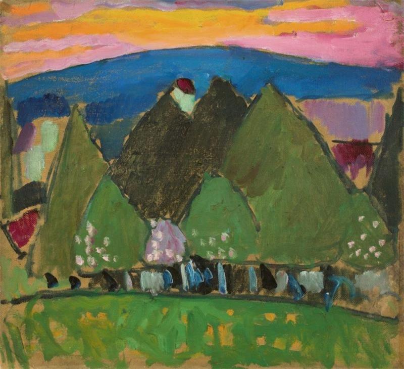 Alexej von Jawlensky (Torschok 1864 – 1941 Wiesbaden) „Landschaft mit Bäumen“ (Murnau). Um 1909 Schätzpreis:	300.000 - 400.000 EUR