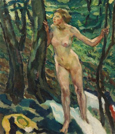 1379 Leo Putz Weiblicher Akt mit Bäumen Limit € 35.000