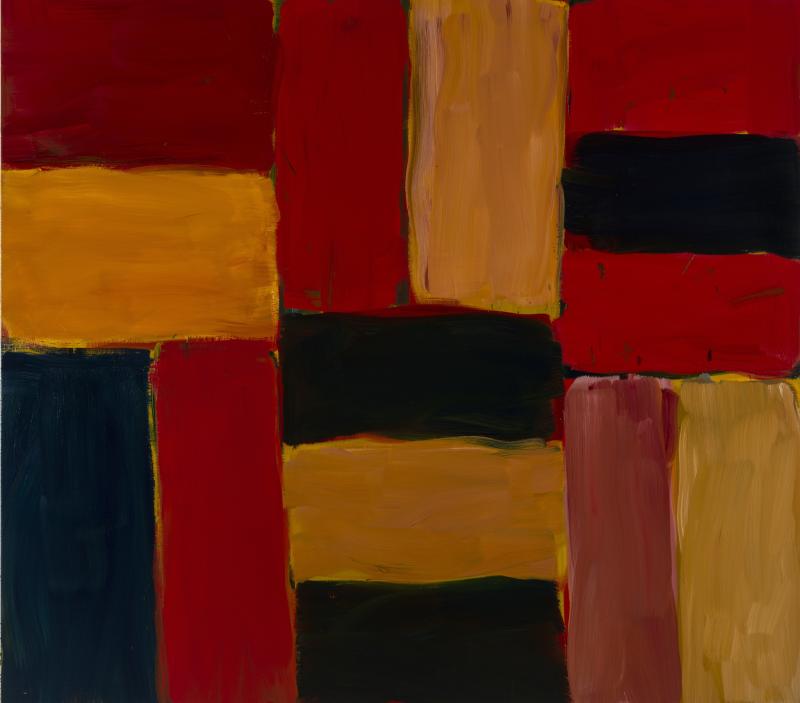 Sean Scully, Oisin Red Doric, 2018. Oil on canvas, 190,5 x 215,9 cm. © Sean Scully. Courtesy the artist. Photo: Christoph Knoch.