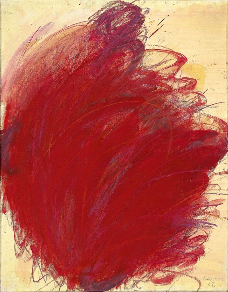 Arnulf Rainer  Ohne Titel (Rotes Bild). 1959. Mischtechnik auf Leinwand. 72,5 × 56,5 cm. EUR 130.000 – 160.000