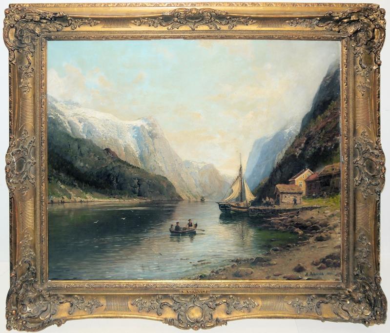 Los Nr. 279 | A286 0279-Anders Askevold, Fjordlandschaft, Ölgemälde von 1894 Limit: € 600 Taxe: € 5000-6000