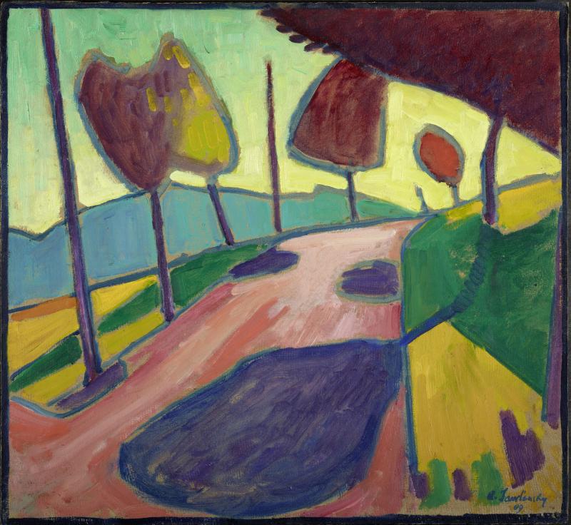 Alexej Jawlensky | Murnauer Landschaft | 1909 | Öl auf Karton | 50,4 × 54,5 cm | Städtische Galerie im Lenbachhaus und Kunstbau München