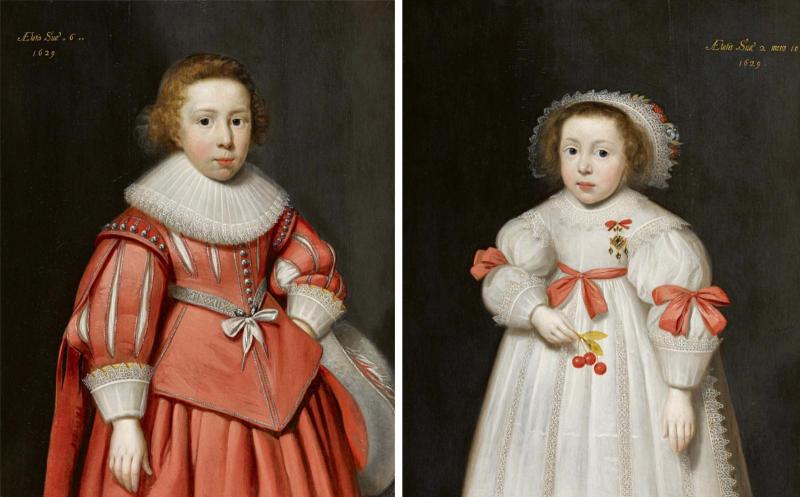 Cornelis Jonson van Ceulen (1593-1661)  Zwei Gemälde: Kinderportraits | 1629 | Öl auf Holz | 78 x 62cm Ergebnis: 87.720 Euro