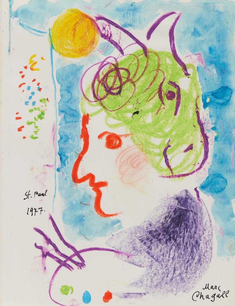 Marc Chagall (1887-1985)  "Peintre au double profil" | 1977 Ergebnis: 103.200 €