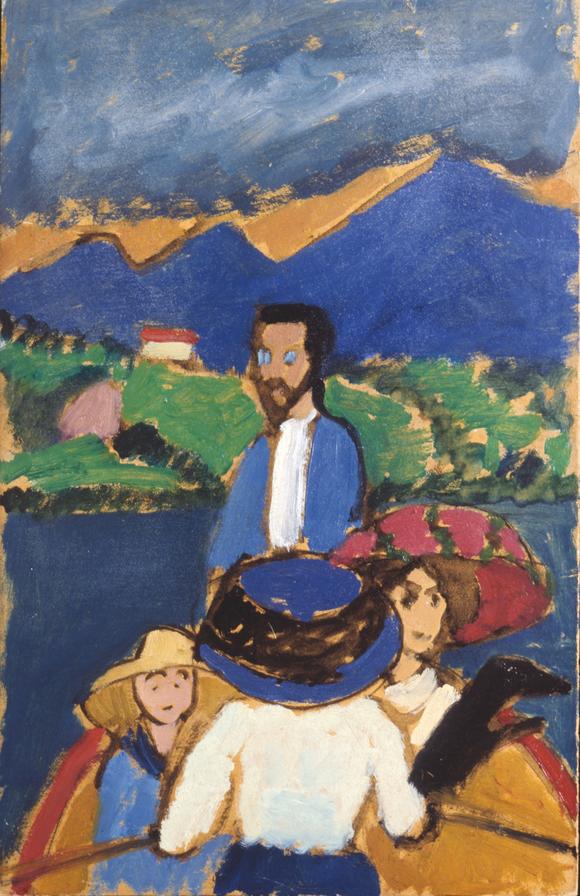 Abb: Gabriele Münter, Bootsfahrt mit Kandinsky, 1909 (Detail) Privatsammlung, ©VG Bild-Kunst, Bonn 2021