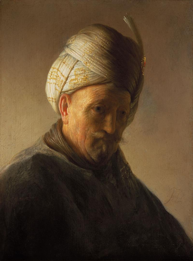 Abbildung: Rembrandt Harmensz van Rijn, Büste eines alten Mannes mit Turban, um 1627/29, © The Kremer Collection