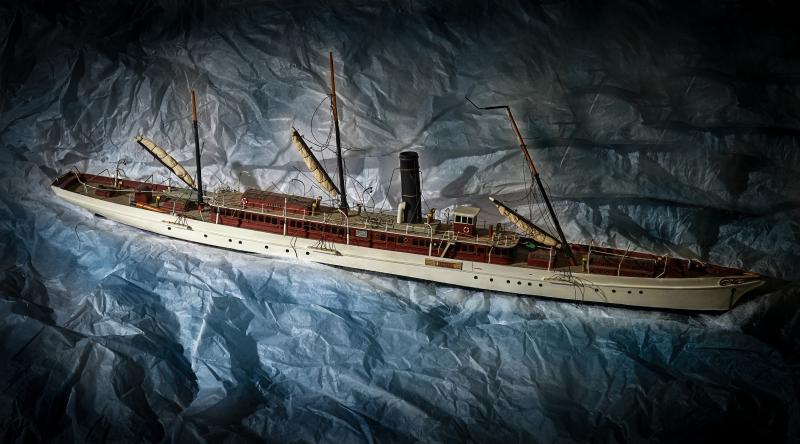 Churchill connection is a painted, wooden model boat 'Namouna' which is 69cm long £300 - £500