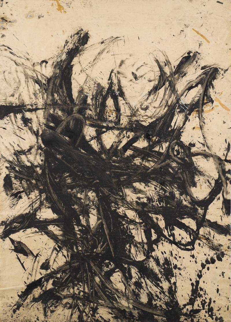 Günter Brus, "Ohne Titel (Informel)", 1960, Mischtechnik mit Tusche und Gouache auf Papier, 124,9 x 89,5 cm, BRUSEUM/Neue Galerie Graz, UMJ, Foto: Universalmuseum Joanneum/N. Lackner