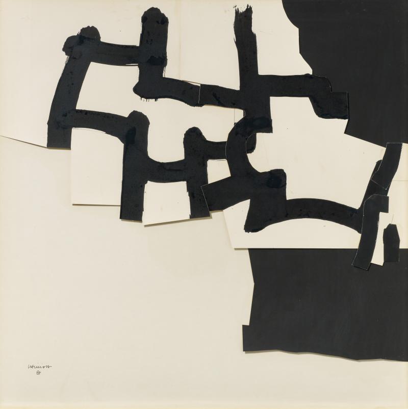 Eduardo Chillida (1924 – 2002)  Ohne Titel | 1969 | Tusche über Papiercollage auf Karton, auf Holzplatte aufgezogen | 105 x 105 cm Ergebnis: 109.650 Euro