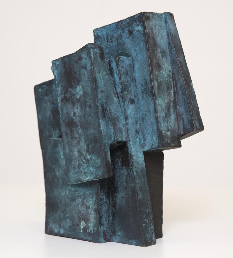 Josef Pillhofer, "Kleiner geschichteter Kopf (kleine dynamische Schichtung)", 1964-68,  Bronze, 22,4 x 20 x 8,7 cm, Neue Galerie Graz, Foto: UMJ/N. Lackner, © Bildrecht Wien, 2021