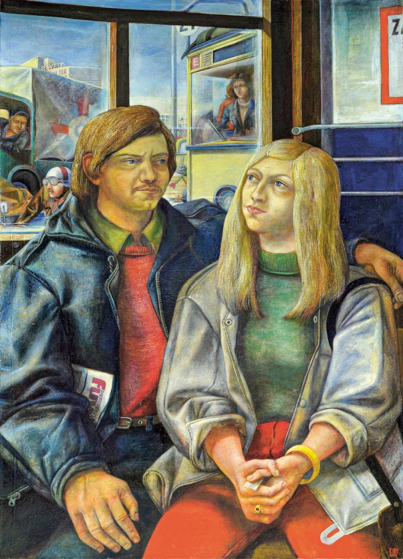 Ulrich Hachulla, Junges Paar in der Straßenbahn, 1971, © VG Bild-Kunst, Bonn 2021, Foto: Kunsthalle Rostock