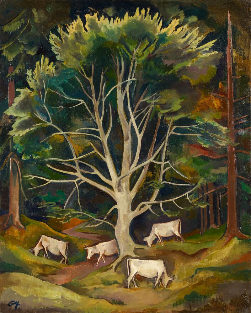 Karl Hofer (1878 – 1955) Kühe im Wald | 1912/13 Öl auf Leinwand | 129 x 103 cm Schätzpreis: € 60.000 – 80.000