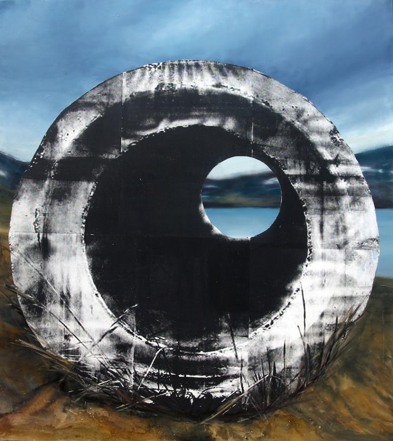 EVA NIELSEN, 'Polhodie III', 2019. Ölfarbe, Acrylfarbe und Siebdruck auf Leinwand. Courtesy die Künstlerin, Jousse Entreprise, Paris und The Pill, Istanbul.