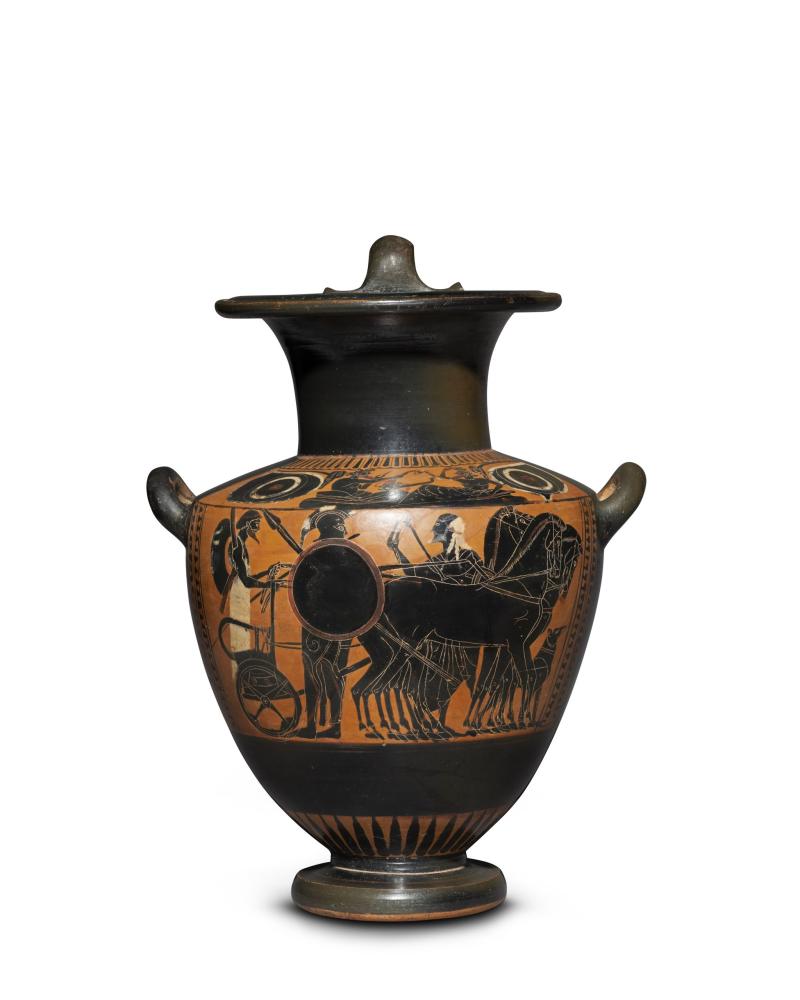 Kallos Gallery, An Attic black-figure hydria, attributed to the Leagros Group c.525-500 BC Ceramic 39 cm. (15 ⅜ in.)