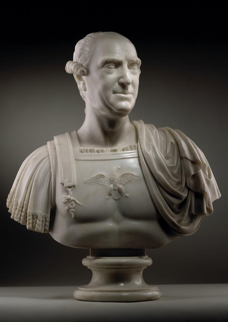 Tomasso, Christopher Hewetson c. 1737-1798 Portrait Bust of Prince Francis Xavier of Saxony (1730-1806) c. 1790 White Marble 75 cm. (29 ½ in.)