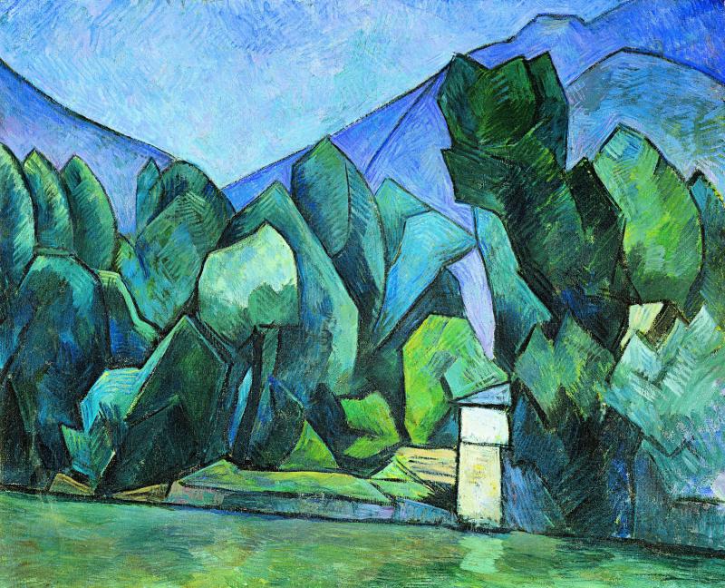 Alexander Kanoldt, Im Eisacktal, 1911, Öl auf Leinwand. Kunsthalle Emden