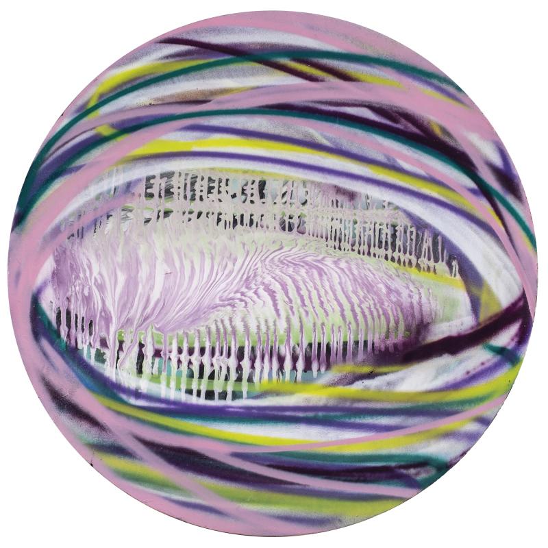 Felicidad Moreno Untitled (C.01/21), 2021 Acrylic, spray, synthetic lacquer on canvas. 115 cm diameter