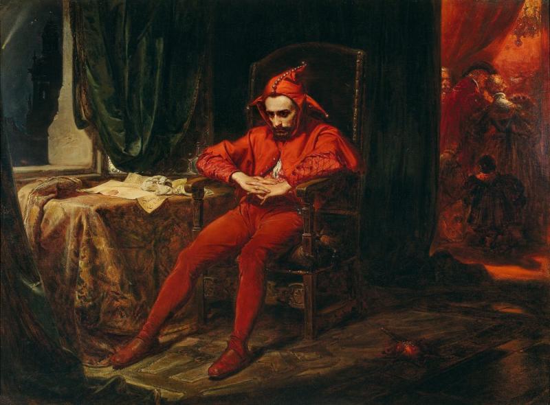 Jan Matejko, Stańczyk, 1862, Öl auf Leinwand, 88 x 120 cm, Nationalmuseum in Warschau