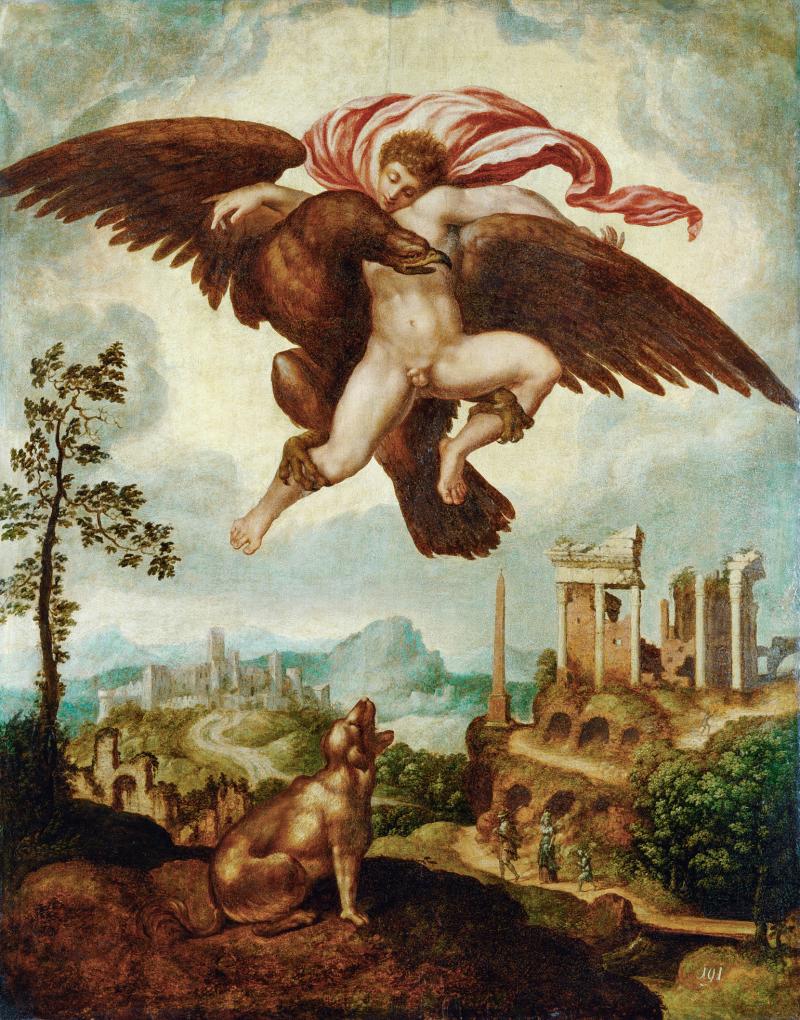 Nach Michelangelo Entführung des Ganymed 1575/80 Pappelholz, 96,5 × 75,3 cm Kunsthistorisches Museum Wien © KHM-Museumsverband