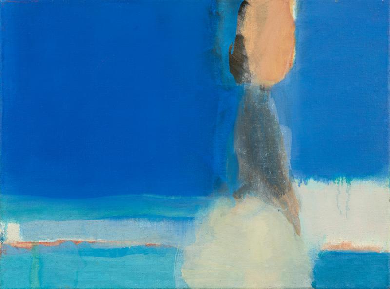 Leiko Ikemura Stehende in Blau | 1995 | Öl auf Leinwand | 44,5 x 60 cm Taxe: € 12.000 – 18.000