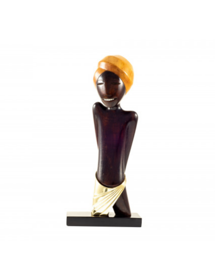 "Inder" Werkstätte Hagenauer um 1940 Werkstätte Hagenauer Wien  “Inder” mit Turban, Werkstätte Hagenauer Wien, um 1940, Holz und Messing, markiert Höhe: 37cm Länge: 10cm Tiefe: 16cm (c) kolhammer.com