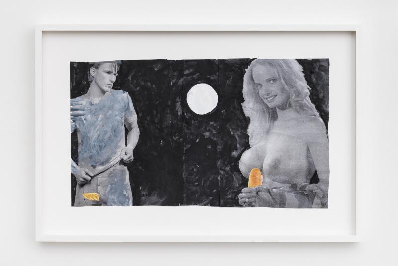 FRANZ WEST  o.T.  2000  paper collage, gouache on b/w copy, color copy  27 x 48.2 cm