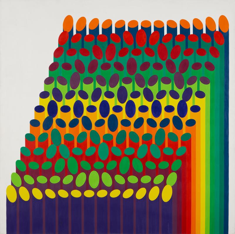 Julio Le Parc (1928) „Volume virtuel 12“ | 1974 | Acryl auf Leinwand | 200 x 200 cm Ergebnis: € 211.000 Dt. Auktionsrekord für diesen Künstler