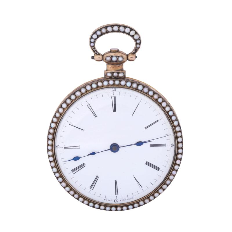 5 BOVET FLEURIER museale offene Taschenu...  Vergoldet. Gehäuserand beidseitig, Pendant und Bügel mit Halbperlen besetzt, Rücksprungdeckel mit po...  Startpreis 7.800 EUR