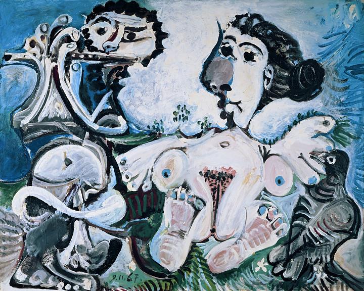 Pablo Picasso | Nackte Frau mit Vogel und Flötenspieler, 1967 | ALBERTINA, Wien - Sammlung Batliner © Succession Picasso/ Bildrecht Wien, 2023