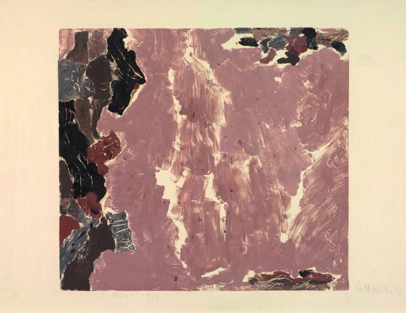 Max Weiler, ohne Titel (1957), Monotypie, 60,2 x 78,6 cm