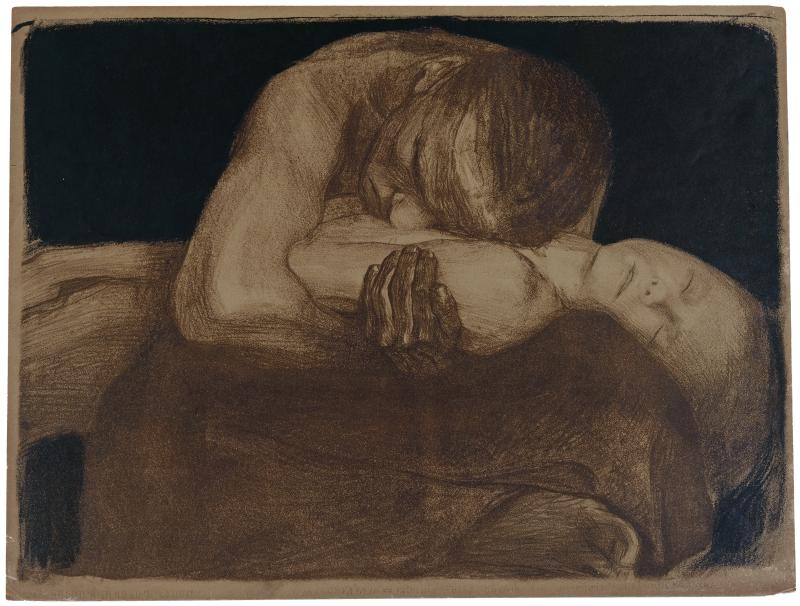 Käthe Kollwitz, Pietà, Kreide- und Pinsellithografie mit Schabnadel im Zeichenstein, 1903, Kn 77 II, Käthe Kollwitz Museum Köln