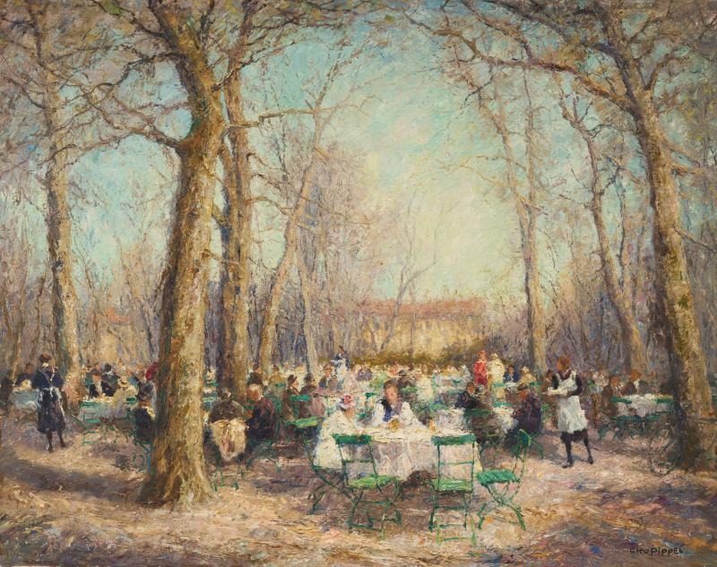 Otto Pippel (1878 – 1960) Ostern im Englischen Garten in München | Öl auf Leinwand | 90 x 115 cm Taxe: € 20.000 – 30.000