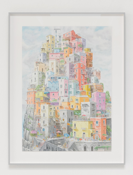 HARKEERAT MANGAT  Untitled Tower  2023  watercolour on paper  50 x 70 cm