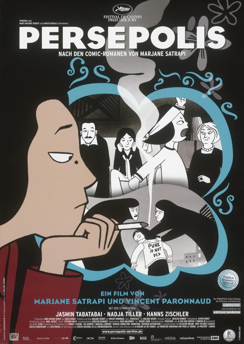 Isaraufwärts (Illustrationen Marjane Satrapi), Persepolis, 2007, © Staatliche Museen zu Berlin, Kunstbibliothek / Dietmar Katz