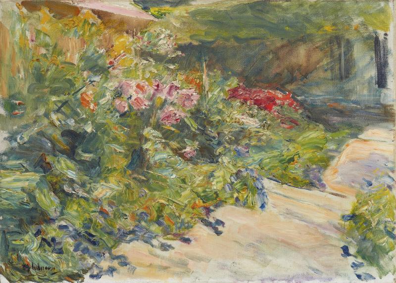 Max Liebermann Blumenstauden am Gärtnerhaus nach Osten Um 1928 Öl auf Leinwand. 54 x 74 cm Ergebnis 680.400 Euro