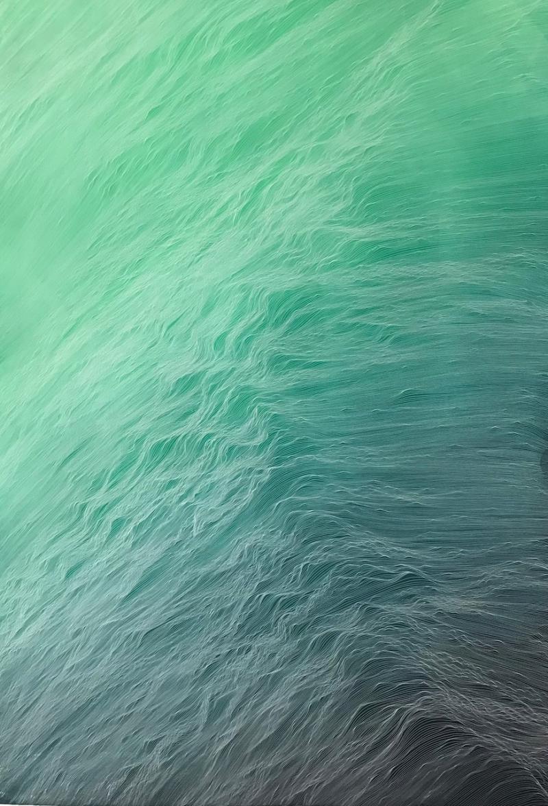 Juan Escudero, geb. 1965 „Verde vertical“ Radierung, 117x65 cm, Ed. 1, 2022 Foto © Pigment Gallery, Barcelona