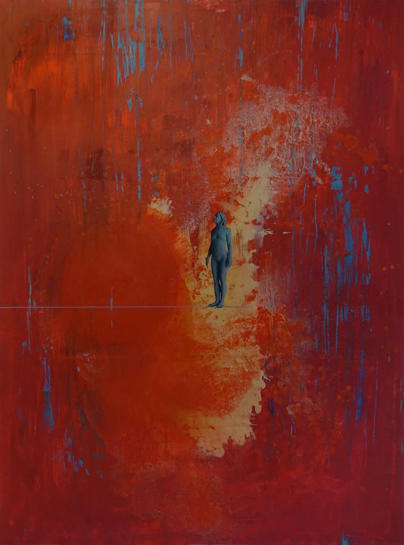 Artwork / Photo credit: Marek Sulek: red / acrylic, photography, resin on canvas / 200x150cm / 2022 Courtesy of AZ ART, Warsaw PL 