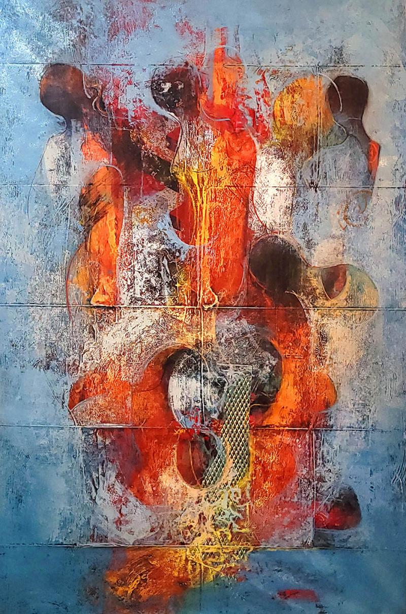 Artwork / Photo credit: David Chinyama: Family Reunion / Mixed media on reclaimed textiles, 2023 Courtesy of Chinyama Art, Toronto 