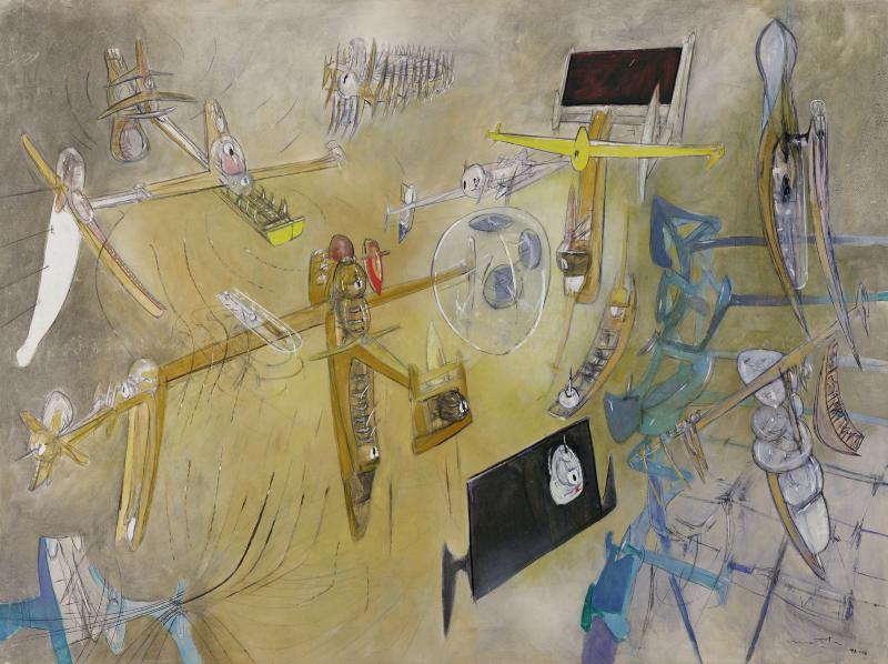 Roberto Matta Les Témoins de l’univers, 1947-48 Oil on canvas/Öl auf Leinwand 218,5 x 296 cm © Matta Archives