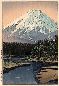 Hasui: Der schneebedeckte Berg Fuji