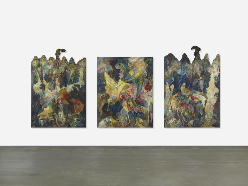 Bernard Schultze (1915 – 2005) Lancelot | 1983 | Öl und plastische Elemente auf Leinwand | 220 x 450 cm