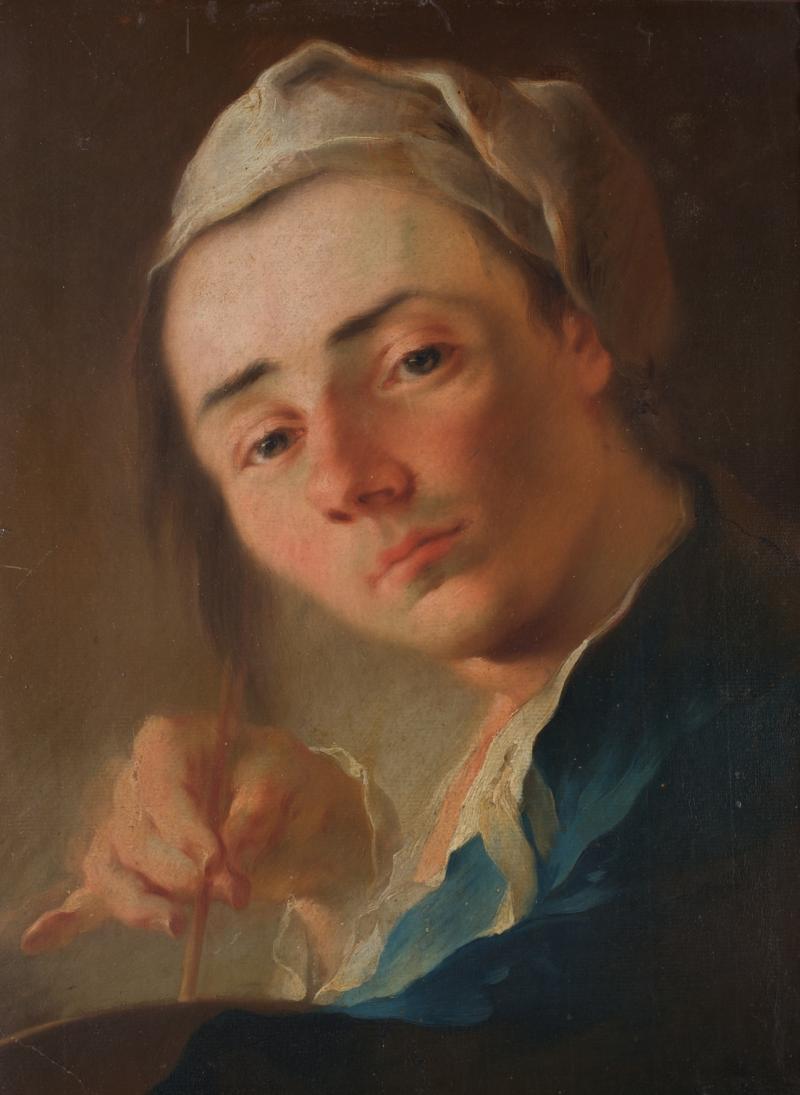 Franz Anton Maulbertsch, Frühes Selbstbildnis, um 1750  Belvedere, Wien, Leihgabe aus Privatbesitz, Foto: Belvedere, Wien