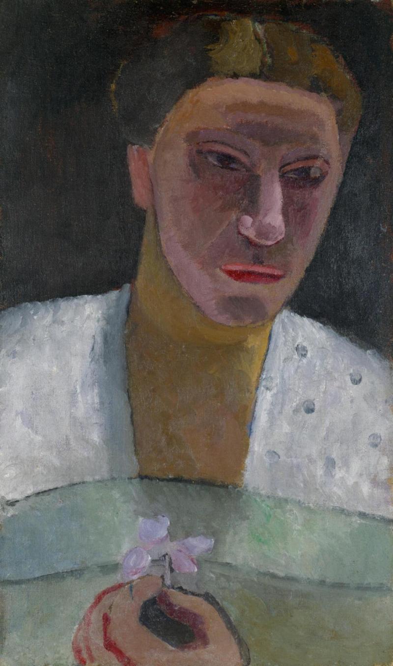 Paula Modersohn-Becker, Brustbild Lee Hoetger mit Blume, 1906, Paula Modersohn-Becker Museum, Bremen