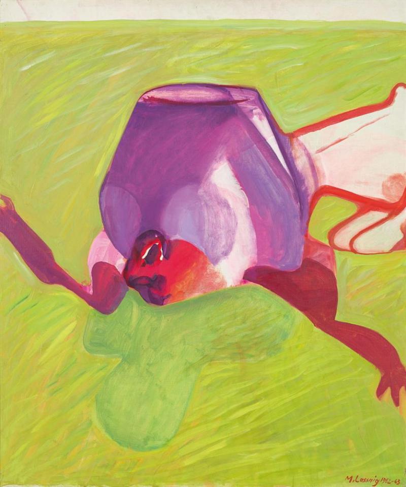 Maria Lassnig Gefallenes Mädchen 1962/1963  Öl auf Leinwand 120 x 100 cm