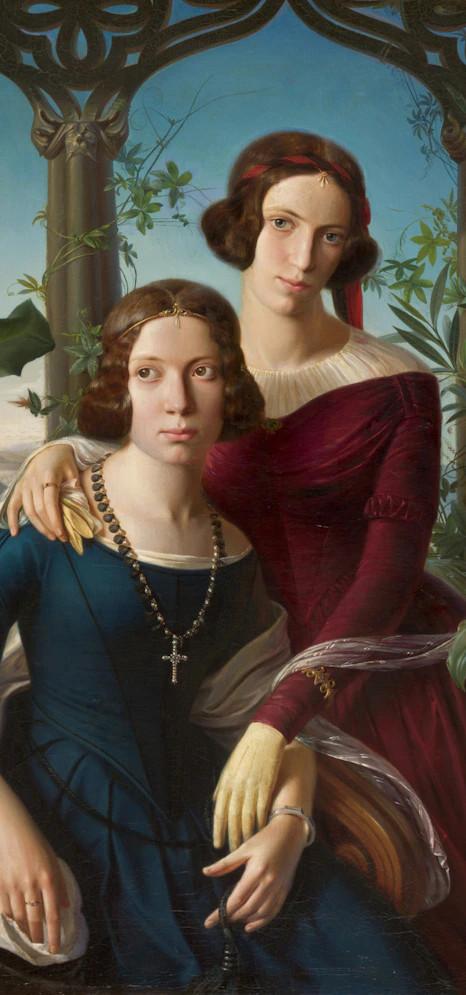 Josefine Jacobine Bloem und Friderike Luisa Bloem Betty (1841) by Johann Richard Seel. Oil on canvas; 108 x 87 cm.  Courtesy of Gallery 19C.