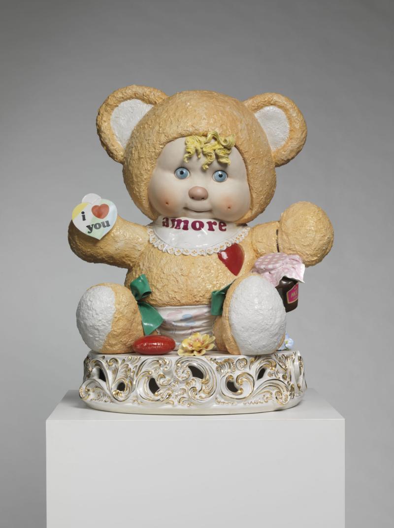 Jeff Koons (US *1955) Amore 1988, Porzellan, 80 x 50 x 50 cm, Udo und Anette Brandhorst Sammlung Foto: Bayerische Staatsgemäldesammlungen, Sybille Forster © Jeff Koons